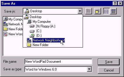 Windows 95 Save As Dialog (1995)